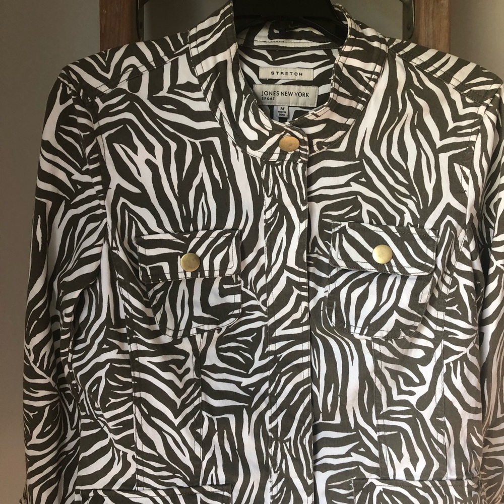 Jones New York Animal Print Jacket Size M